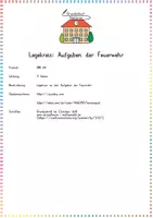 Vorschau - Anderer Materialtyp - Feuerwehr: Legekreis Aufgaben (Retten, Löschen, Bergen, Schützen) - Sachunterricht - Kl. 3/4 - Seite 1