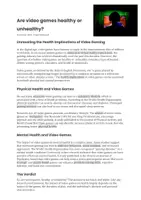 Vorschau - Arbeitsblätter - Are video games healthy? - Reading & Listening - Seite 1