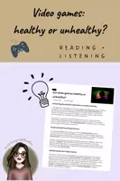 Vorschau - Arbeitsblätter - Are video games healthy? - Reading & Listening - Deckblatt