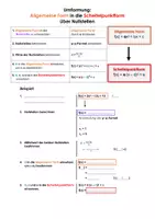 Vorschau - Arbeitsblätter - Merkzettel Allgemeine Form in Scheitelpunktform - Seite 1