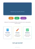 Vorschau - Arbeitsblätter - How to use: Much, Many & A Lot of | Cheatsheet + Übungen & Lösungen (Diff.) - Deckblatt