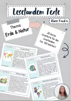 Vorschau - Aufgabenkarten - Lesetandem-Texte: Erde & Natur - Deckblatt