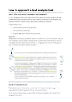 Vorschau - Merkblätter - Englisch Abitur: Handout zur Text Analysis - Seite 1