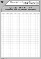 Vorschau - Arbeitsblätter - Extrempunkte Fkt. 4. Grades | Aufgabe + Lösung - KOSTENLOS - Seite 3