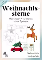 Vorschau - Arbeitsblätter - Weihnachten: Tafelkarten mit Symbolen und Malvorlagen - Deckblatt