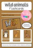 Vorschau - Bildkarten - Wild Animals - Flashcards - Bild- und Wortkarten - Deckblatt