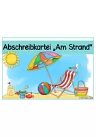 Vorschau - Aufgabenkarten - Am Strand - Lese- & Abschreibkartei - Druckschrift - Seite 1