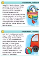 Vorschau - Aufgabenkarten - Am Strand - Lese- & Abschreibkartei - Druckschrift - Seite 2