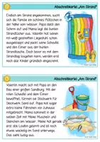 Vorschau - Aufgabenkarten - Am Strand - Lese- & Abschreibkartei - Druckschrift - Seite 3