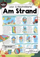 Vorschau - Stationenlernen - Am Strand - Lese- & Abschreibkartei - SAS - Deckblatt