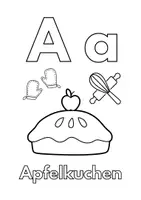 Vorschau - Mal- und Bastelvorlagen - ABC Malbuch und erstes Vorlesen: Speisen von A - Z - Seite 1