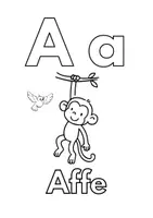 Vorschau - Mal- und Bastelvorlagen - ABC Malbuch und erstes Vorlesen: Tiere von A - Z - Seite 1