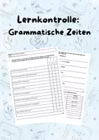 Vorschau - Test - Lernkontrolle Deutsch: Grammatische Zeiten - Deckblatt