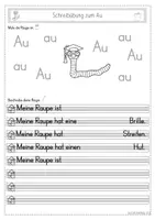 Vorschau - Arbeitsblätter - Schreibübung zum Au - Buchstabeneinführung - 4-fach differenziert - Seite 3