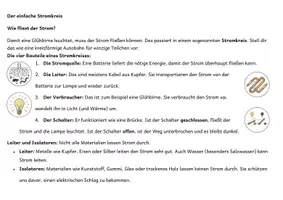 Vorschau - Arbeitsblätter - Der einfache Stromkreis - XXL Materialpaket | Infografik, Merkblatt & Arbeitsblatt (Differenziert) - Seite 3