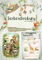 Vorschau - Unterrichtsreihen - Tierbeschreibungen: Giraffe, Steckbrief vervollständigen (5. / 6. / 7. Klasse | Deutsch | Sachunterricht | Naturwissenschaften | Kreativaufgaben) - Deckblatt