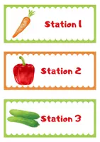 Vorschau - Stationenlernen - Stationskarten Gemüse - Deckblatt