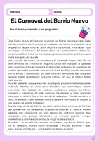Vista previa - Hojas de trabajo - Comprensiones lectores_Carnaval (Cicle Superior) - página 1