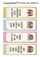 Vorschau - Mal- und Bastelvorlagen - Lesezeichen für Fasching + Karneval Klasse 1 bis 6 Grundschule - Seite 3