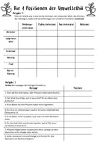 Vorschau - Arbeitsblätter - Philosophie: Umweltethik / Übersicht / Arbeitsblatt / Klasse 8,9,10 - Deckblatt