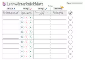 Vorschau - Arbeitsblätter - Lernwörterknickblatt/Lernwörtertraining (2 Versionen) - Seite 2