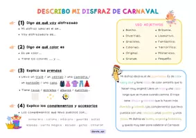 Vista previa - Hojas de trabajo - Guía para describir un disfraz de Carnaval - página 1