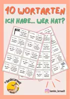 Vorschau - Spiele - Ich habe ... Wer hat ...? 10 Wortarten Spiel - Deckblatt