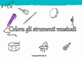 anteprima - Materiale per pittura e bricolage - Raccolta di Strumenti Musicali da colorare - Pagina 1