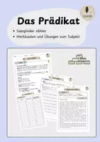 Vorschau - Arbeitsblätter - Das Prädikat (einteiliger und zweiteiliger Prädikate) - Deckblatt