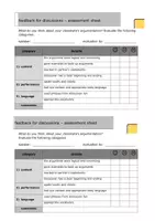 Vorschau - Arbeitsblätter - Evaluation for discussions - Bewertungs- und Einschätzungsbogen für Argumentationen im Englischunterricht - Seite 1