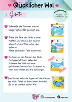 Vorschau - Arbeitsblätter - Glücklicher Wal Kreative Bastelarbeit zur Förderung der Feinmotorik - Seite 1