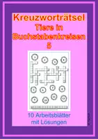 Vorschau - Arbeitsblätter - Kreuzworträtsel Buchstabenkreise Tiere 5 - Deckblatt