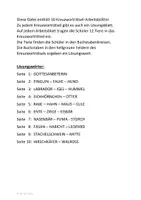 Vorschau - Arbeitsblätter - Kreuzworträtsel Buchstabenkreise Tiere 5 - Seite 1
