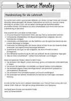 Vorschau - Arbeitsblätter - Innerer Monolog - Präsentation und Arbeitsblätter mit Lösungen zum Einstieg in den Schreibprozess - Induktive Herangehensweise - Seite 1