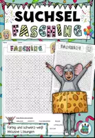 Vorschau - Arbeitsblätter - Suchsel / Suchspiel "Fasching / Karneval" DaZ / Deutsch - Deckblatt