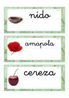 Vista previa - Tarjetas / Manipulativos - Lecto-escritura minúscula ligada (primavera) - página 1