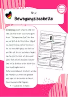 Vorschau - Spiele - Lesekette mit Bewegungen - Deckblatt