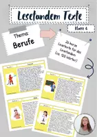Vorschau - Aufgabenkarten - Lesetandem -Texte: Berufe - Deckblatt