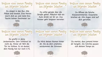 Vorschau - Arbeitsblätter - Innerer Monolog - 48 Schreibanlässe für das Verfassen von inneren Monologen (Karten und Arbeitsblätter - sofort einsetzbar) - Seite 2