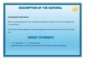 Vista previa - Hojas de trabajo - Comparative Superlative Sentences and Wordsearch - página 3