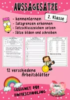 Vorschau - Arbeitsblätter - Aussagesätze kennenlernen und schreiben - Deckblatt