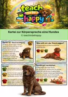 Vorschau - Präsentationen/Tafelbilder - Körpersprache eines Hundes- Kartei inclusive Ampelsystem für die Kinder - Deckblatt