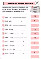 Vorschau - Arbeitsblätter - Addieren von Rationalen Zahlen - Seite 3