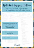 Vorschau - Unterrichtsreihen - Gothic Horror Fiction am Beispiel von Bram Stokers "The Judge's House" - Deckblatt