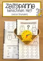Vorschau - Anderer Materialtyp - Zeitspanne berechnen Heft (volle Stunden) - Deckblatt