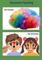 Vorschau - Mal- und Bastelvorlagen - Wortschatz Karneval/Fasching Masken Arbeitsblätter - Seite 3