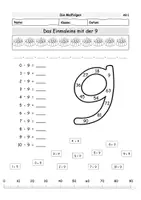 Vorschau - Arbeitsblätter - Arbeitsblatt Einführung Malfolge mit der 9 - Deckblatt