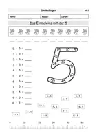 Vorschau - Arbeitsblätter - Arbeitsblatt Einführung Malfolge mit der 5 - Seite 2