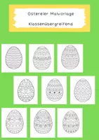 Vorschau - Mal- und Bastelvorlagen - Ostereier | Malvorlage | Vertretungsunterricht - Deckblatt