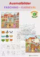 Vorschau - Mal- und Bastelvorlagen - Ausmalbilder für Fasching - Karneval - Deckblatt